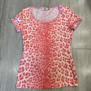 Moschino jeans pink leopard top.
